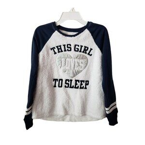 Girls Top & Bottoms Pajama Set "Loves To Sleep" Size L (10-12) Pre-Owned